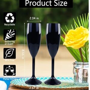 Elegant Black Champagne Flutes